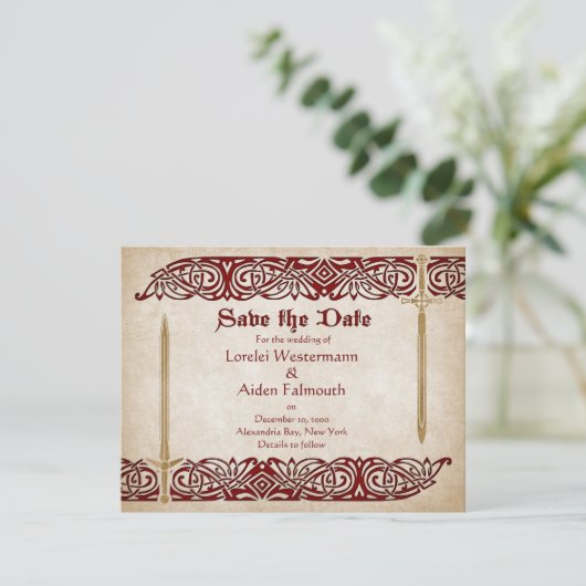 Schwerter Celtic Wedding Save The Date (Stehend Vorderseite)