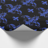 Schwerter für Musketeer Blue Wrapping Paper Geschenkpapier (Ecke)
