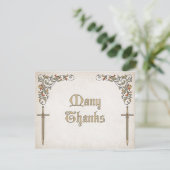 Schwerter Gamer Fantasy Wedding Dankeskarte (Stehend Vorderseite)