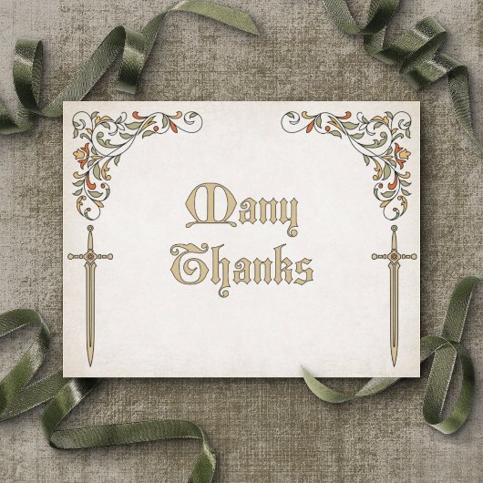 Schwerter Gamer Fantasy Wedding Dankeskarte