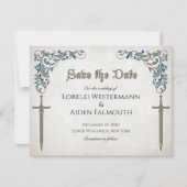 Schwerter Gamer Fantasy Wedding Dankeskarte (Vorderseite)