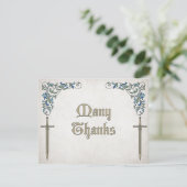 Schwerter Gamer Fantasy Wedding Dankeskarte (Stehend Vorderseite)