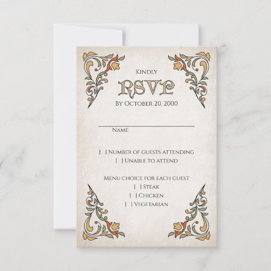Schwerter Gamer Fantasy Wedding RSVP Karte (Vorderseite)