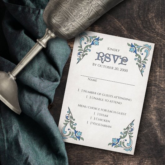 Schwerter Gamer Fantasy Wedding RSVP Karte