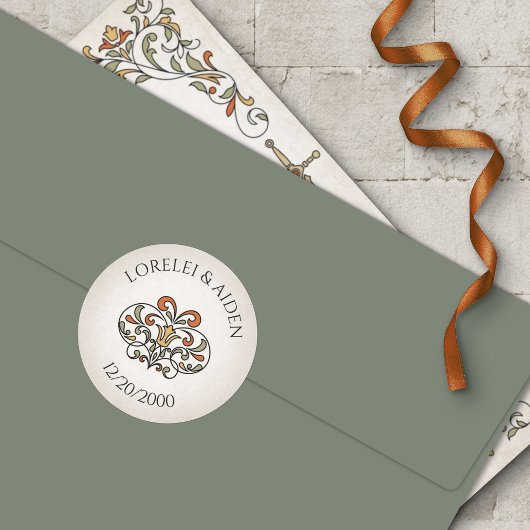 Schwerter Gamer Fantasy Wedding Runder Aufkleber