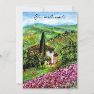 SCHWERTER IN TUSCIEN,Grüne violette Blumenfelder Einladung