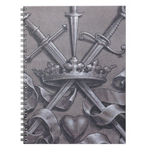 Schwerter Krone und Herz Notizblock
