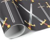 Schwerter Verpackungs-Papier Geschenkpapier (Rolleneckpunkt)