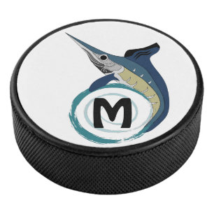 Schwertfisch Jumping Monogram Eishockey Puck
