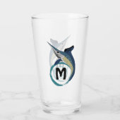 Schwertfisch Jumping Monogram Glas (Rückseite)