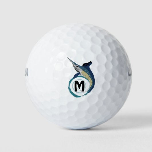 Schwertfisch Jumping Monogram Golfball (Vorderseite)