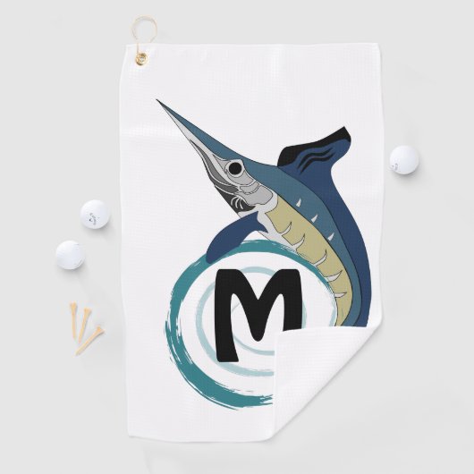 Schwertfisch Jumping Monogram Golfhandtuch (Insitu)