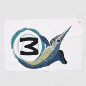 Schwertfisch Jumping Monogram Golfhandtuch (Horizontal)