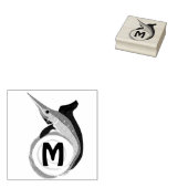 Schwertfisch Jumping Monogram Gummistempel (Stempel)