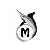 Schwertfisch Jumping Monogram Gummistempel (Prägung)