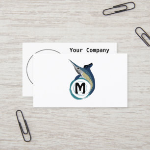 Schwertfisch Jumping Monogram Visitenkarte