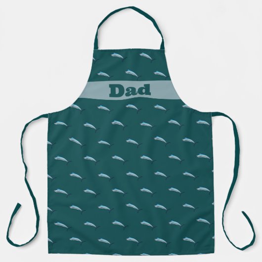 Schwertfisch Kleines Muster Tiefseegarnelen Grüne  Schürze (Vorderseite)