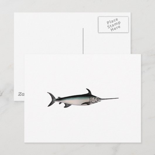 Schwertfisch-Logo Postkarte (Vorne/Hinten)
