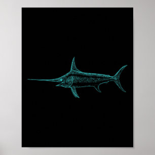 Schwertfisch Marlin Schwert Fisch Breitbill Xiphia Poster