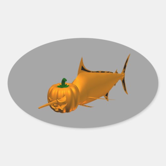 Schwertfisch Ovaler Aufkleber (Vorderseite)