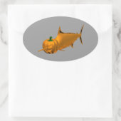 Schwertfisch Ovaler Aufkleber (Tasche)