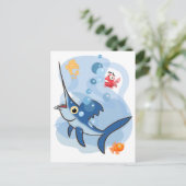 Schwertfisch Postkarte (Stehend Vorderseite)