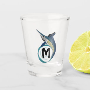 Schwertfisch-SpringMonogramm Schnapsglas