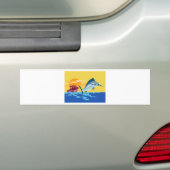 Schwertfische, die mit Fischerboot springen Autoaufkleber (Auf Auto)