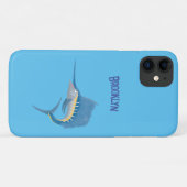 Schwertfischfisch Cartoon Illustration Case-Mate iPhone Hülle (Rückseite (Horizontal))