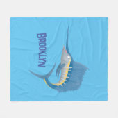 Schwertfischfisch Cartoon Illustration Fleecedecke (Vorderseite (Horizontal))