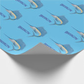 Schwertfischfisch Cartoon Illustration Geschenkpapier (Ecke)