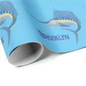 Schwertfischfisch Cartoon Illustration Geschenkpapier (Rolleneckpunkt)