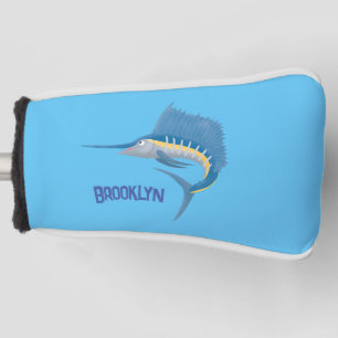 Schwertfischfisch Cartoon Illustration Golf Headcover