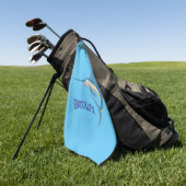 Schwertfischfisch Cartoon Illustration Golfhandtuch (Gras)