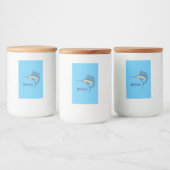 Schwertfischfisch Cartoon Illustration Lebensmitteletikett (Flaschen)