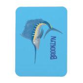 Schwertfischfisch Cartoon Illustration Magnet (Vertikal)