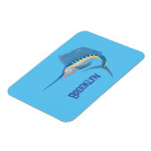 Schwertfischfisch Cartoon Illustration Magnet (Linke Seite)