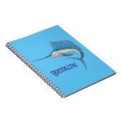 Schwertfischfisch Cartoon Illustration Notizblock (Rechte Seite)