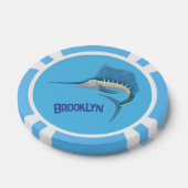 Schwertfischfisch Cartoon Illustration Pokerchips (Einzeln)