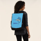 Schwertfischfisch Cartoon Illustration Rucksack (Ausgewaschen)