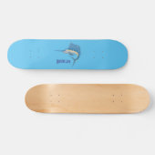 Schwertfischfisch Cartoon Illustration Skateboard (Horizontal)