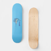 Schwertfischfisch Cartoon Illustration Skateboard (Vorderseite)