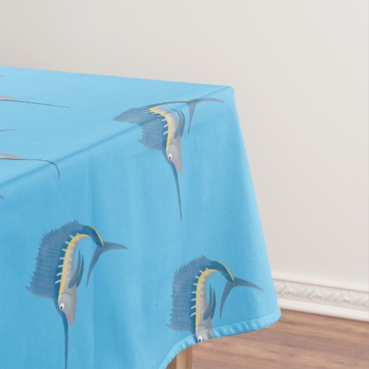 Schwertfischfisch Cartoon Illustration Tischdecke (Beispiel)
