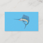 Schwertfischfisch Cartoon Illustration Visitenkarte (Rückseite)