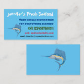 Schwertfischfisch Cartoon Illustration Visitenkarte (Vorne/Hinten)