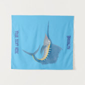 Schwertfischfisch Cartoon Illustration Wandteppich (Vorderseite (Horizontal))
