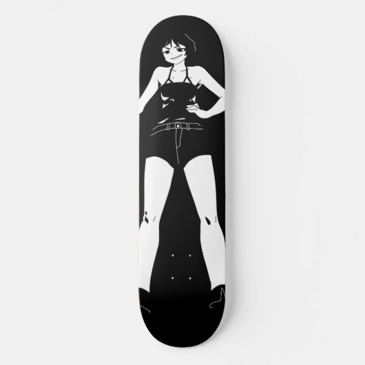 Schwertfrau Anime Girl Skateboard Deck (Vorderseite)