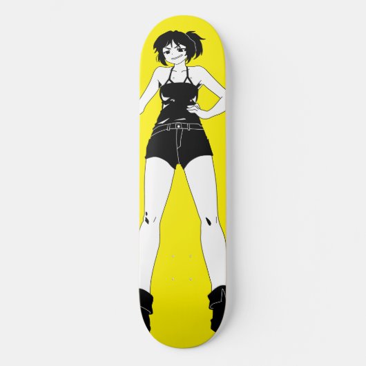 Schwertfrau Anime Girl Skateboard Deck (Vorderseite)