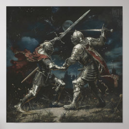 Schwertkampf zwischen zwei Knaben Poster