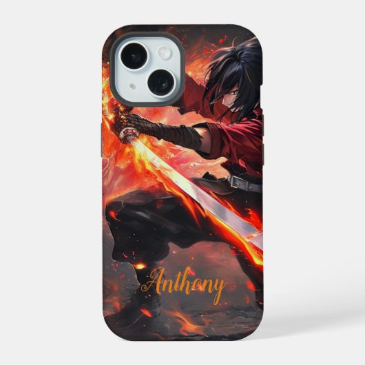 Schwertkämpfer iPhone 15 Hülle (Rückseite)